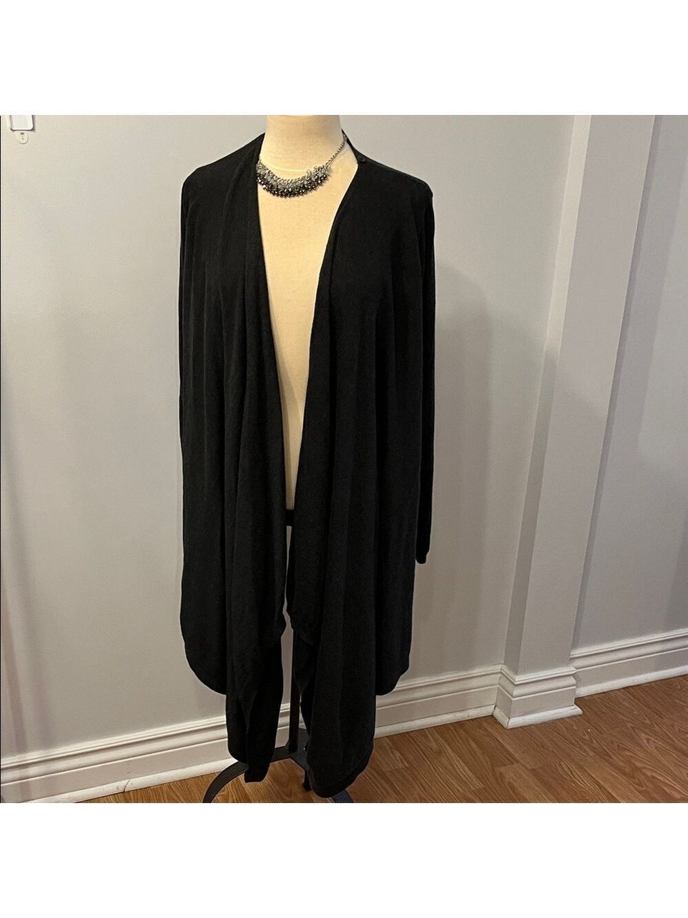 OLD NAVY Maternity Wrap Open Front Cardigan Steel Grey Ribbed Button Front XL - Picture 2 of 9